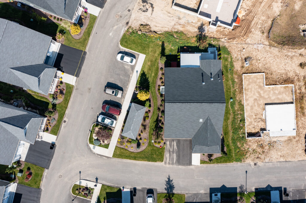 custom home builder tips sky view of crompton meadows